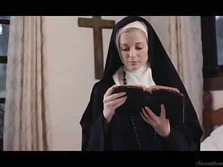 Sinful lesbian nun Mona Wales is licking and finger fucking juicy pussy