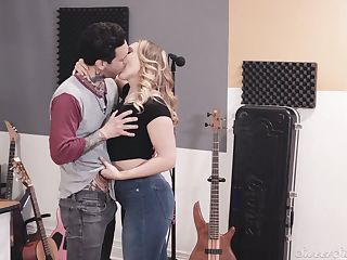 Tattooed boyfriend fucks face and yummy slit of seductive babe AJ Applegate