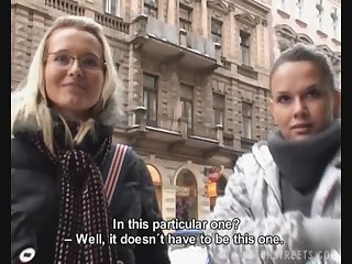 Euro Babes Showing Their Boobs and Giving a Blowjob For Cash in POV Vid